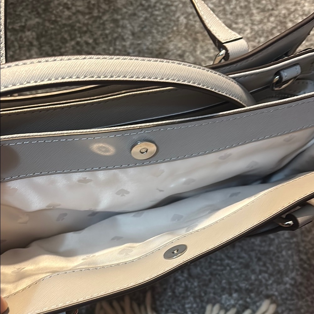 Kate Spade Gray Satchel with Structured Design and Top Handles - Picture 5 of 6
